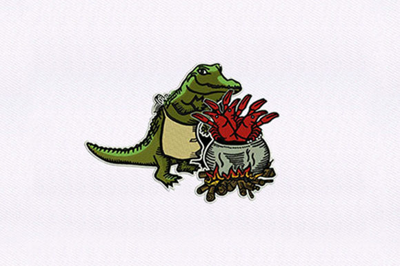 A Designer's Take on the Seafood Alligator Embroidery