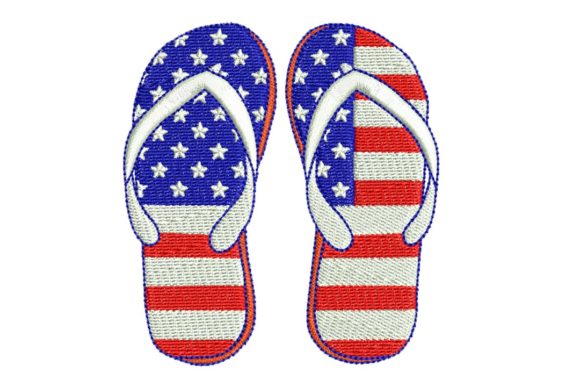 A Seller's Look at 4th July Flip-Flops Embroidery