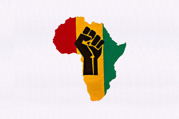 African Map Embroidery for Business Branding and Merch