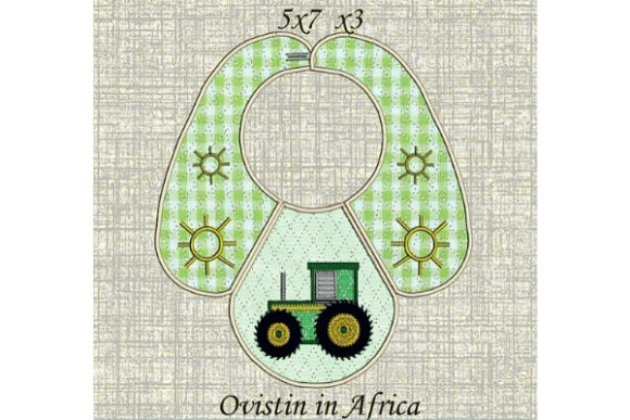 An Embroidery Designer's Review of the Adorable Tractor Baby Bib