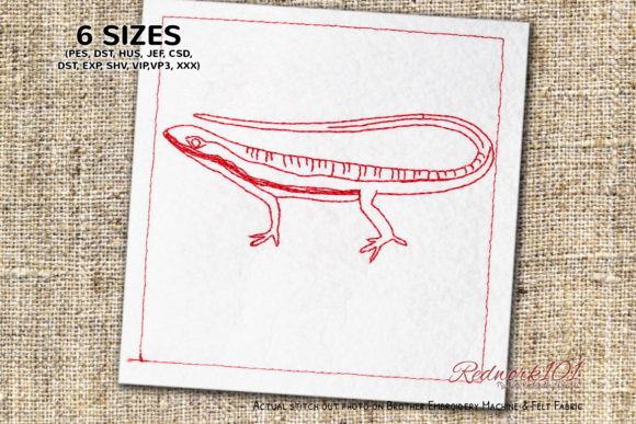 Lacertidae Bluework: A Delicate Reptile Embroidery for Personalized Gifts