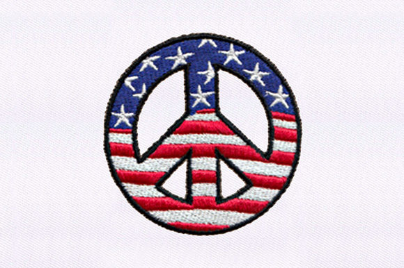 Reviewing the US Flag Peace Symbol Embroidery Design