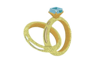 Wedding Rings Embroidery Design for Branded Small Business Merchandise